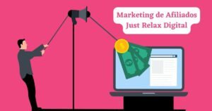 Imagen de hombre con megáfono pescando dinero del computador